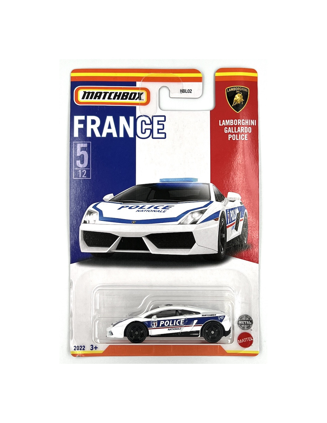 Matchbox 1:64 Best of France - Lamborghini Gallardo Police White