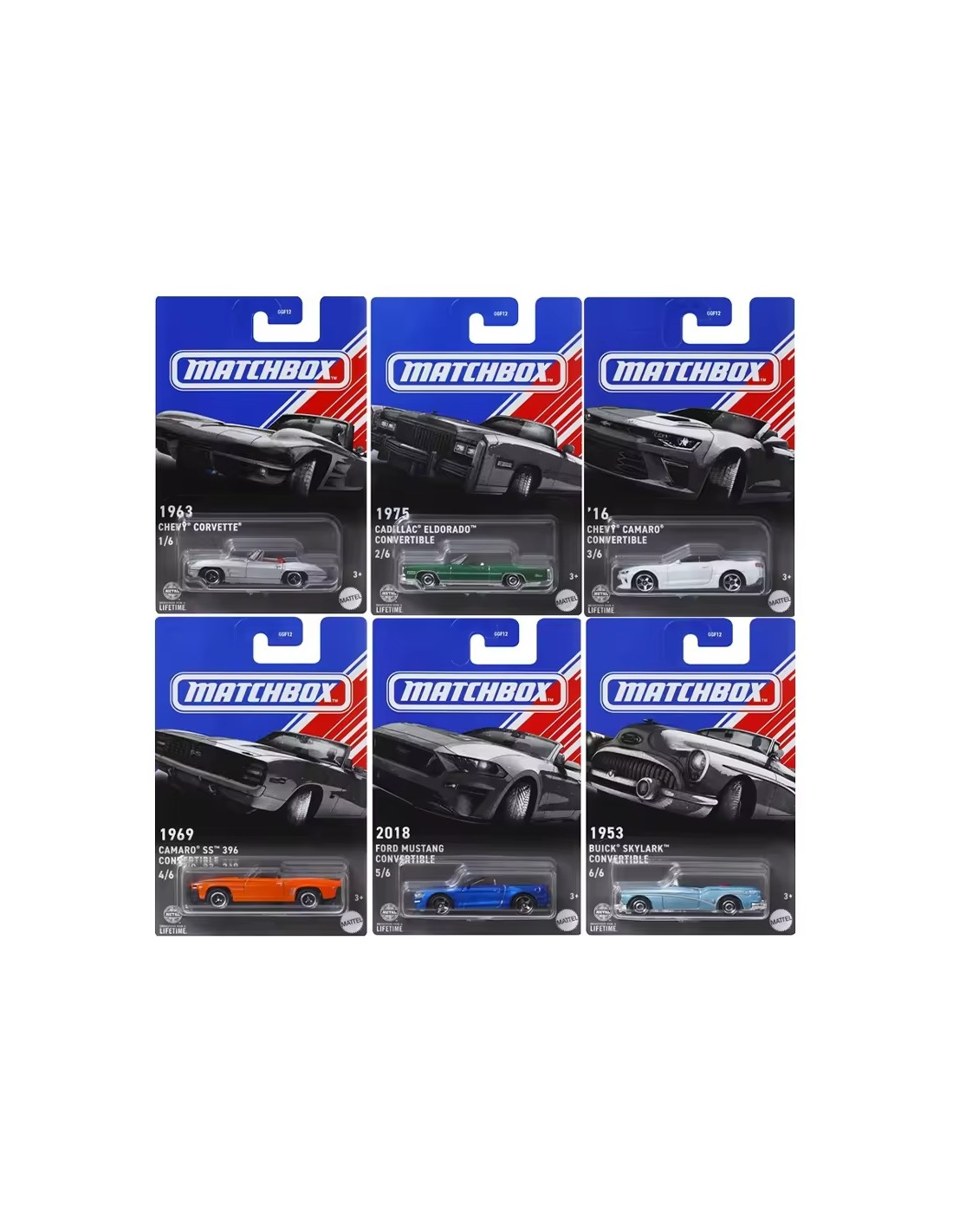 Matchbox 1:64 - American Convertible - Set 6 Szt.